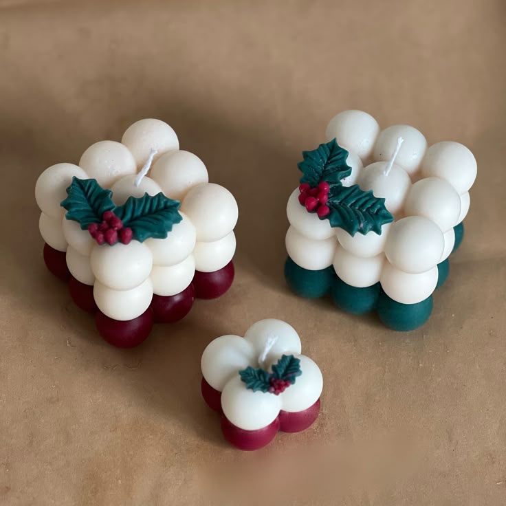 Christmas Bubble Candle Set of 2
