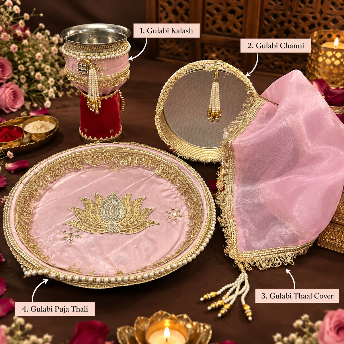 Gulabi Noor – Luxe Pooja Thali