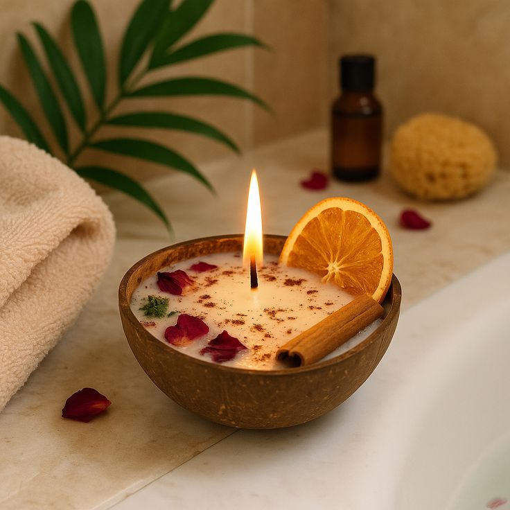 Handcrafted Coconut Shell Candles – Set of 3 (Gift Box)