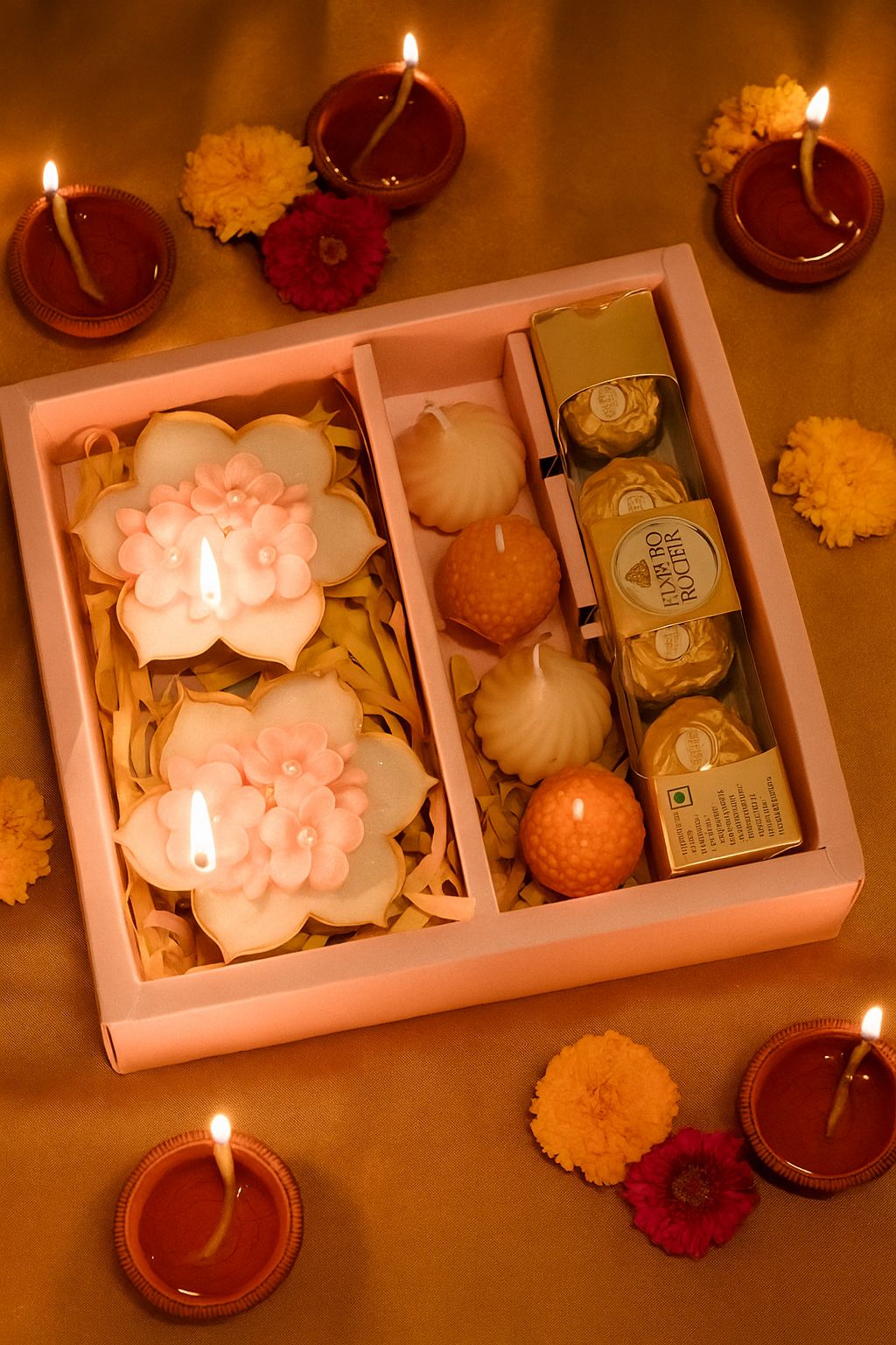 Festive Candle & Chocolate Hamper – Diwali Gift Box