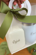 Personalized Gift Set – Leather Handle Carry Bag + Custom Name Jewellery Organiser & Tumbler (MOQ 25)